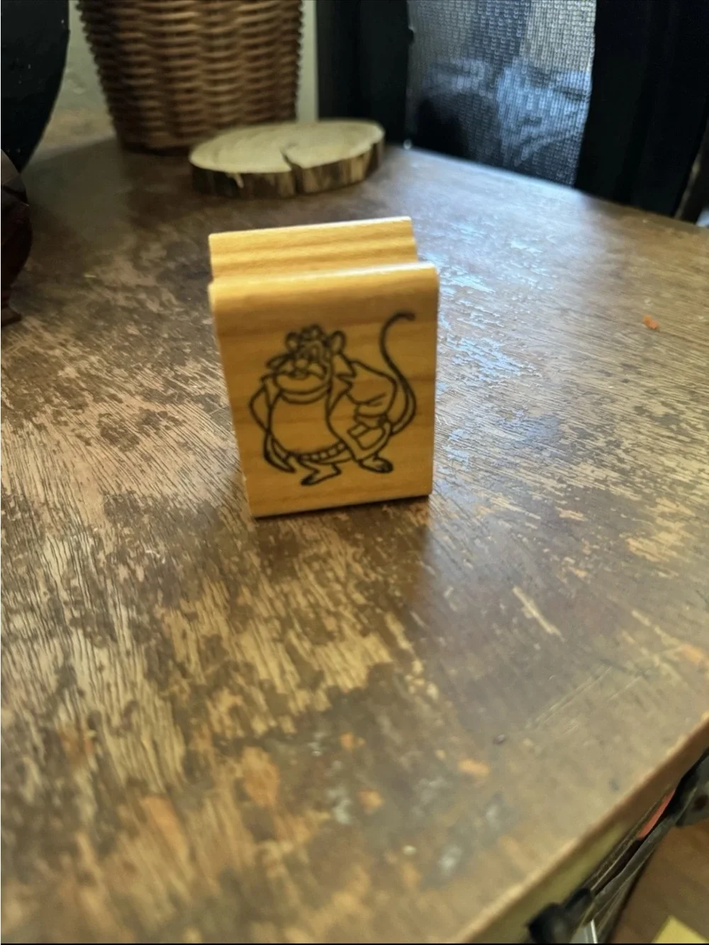 Vintage Wooden Disney Chip n’ Dale Rescue Rangers Character Rubber Stamp